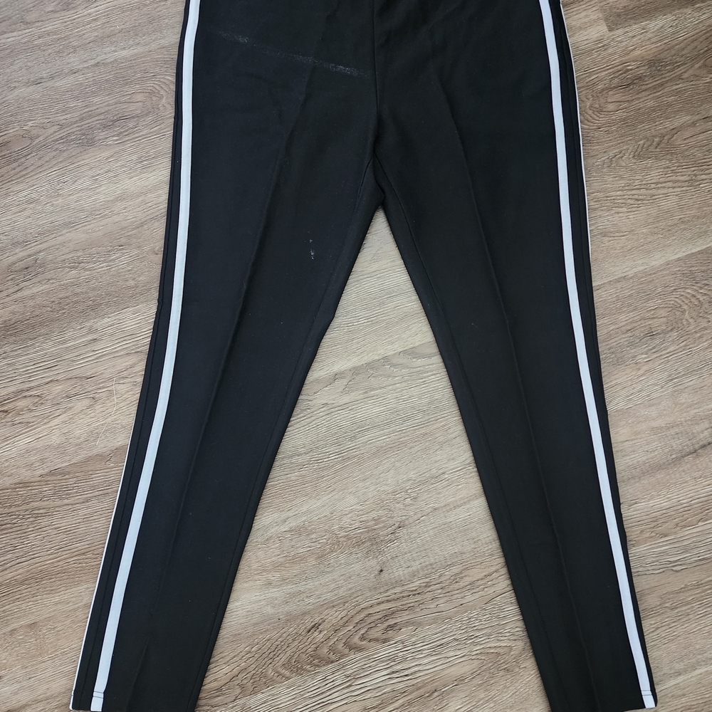 Black Leggings with White Stripes